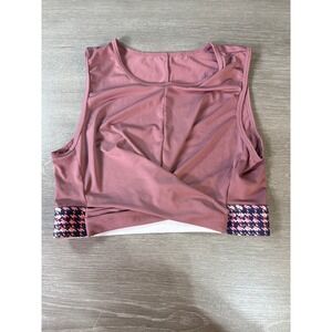Fabletics Mauve Twist Front Crop Athletic Top Tank Size S